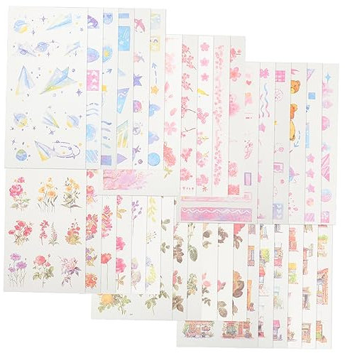 6 Sets Washi Tapes Hand Aufkleber Dekorative Aufkleber Einzigartige Muster Für Sammelalbum