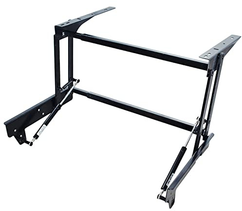 Heavy-Duty Spring Hinge Coffee Table Lift-Up Mechanism - DIY Hardware Kit with Width Adjustment, Includes Mounting Screws for Custom Furniture, Sofa Tables, and Storage Benches
