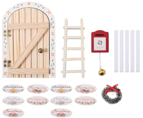 Colcolo Weihnachtliches Miniatur-Feentür-Set aus – DIY-Bastelidee für Kinderzimmer, Feiertage und Feste