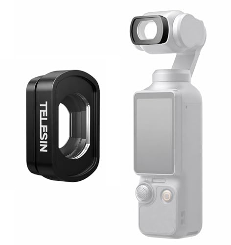 TELESIN 112° Weitwinkelobjektiv 0,72x für DJI Osmo Pocket 4/3, magnetisch | Mehrfachvergütetes HD-Optikglas | Magnetische Montage | Für weite Reise-, Landschafts- und Vlog-Aufnahmen