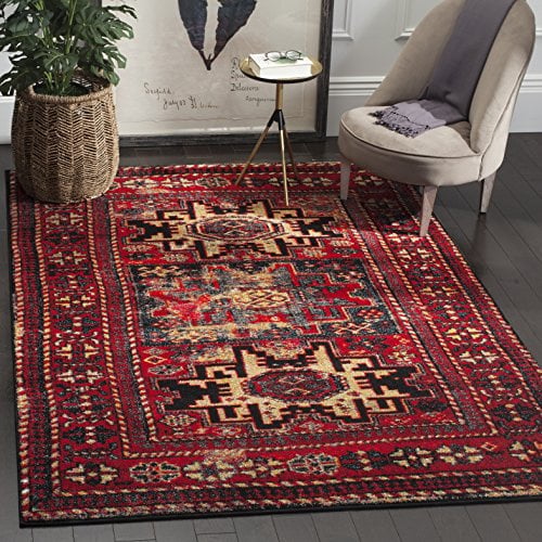 SAFAVIEH Traditionell Teppich für Wohnzimmer, Esszimmer, Schlafzimmer - Persian Collection, Kurzer Flor, Rot und Multi, 201 X 274 cm