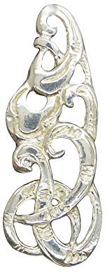 Schal-Ring Maori Manaia, Hand Gegossen, von William Sturt, aus Deutsch Zinn.