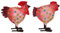Exner dekorativer Deko-Hahn Deko-Huhn Garten-Deko Metall bemalt Preis für 2 Stück 4 Farben zur Auswahl (pink)