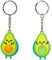 Mr. Wonderful Lot de 2 porte-clés en forme de personnages qui s’emboîtent à la perfection en caoutchouc Multicolore 4 x 4 cm