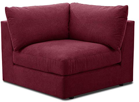 CAVADORE Sofa-Modul Fiona Spitzecke / Ecke für Wohnlandschaft oder XXL-Sessel / 107 x 90 x 107 / Webstoff burgunder-rot