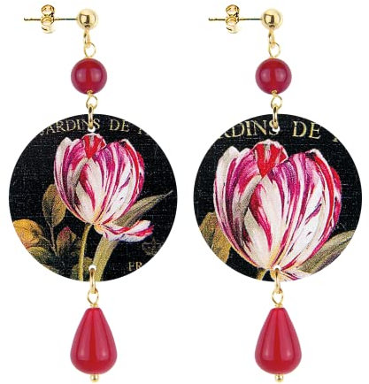 Pendientes Lebole colección The Circle pequeños- 38 flor fucsia