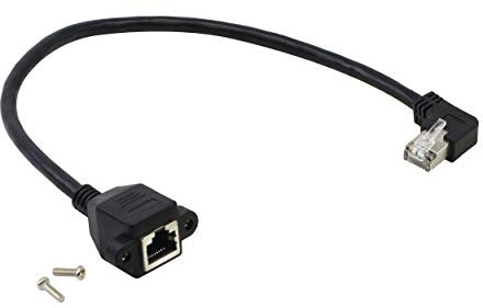 CERRXIAN Câble d'extension réseau Ethernet blindé Cat6 RJ45 mâle vers femelle 11,8 (angle droit)