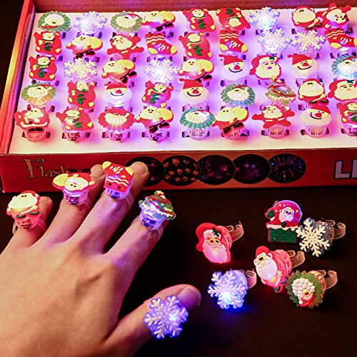 50PCS LED Fingerlampe Mitbringsel Fingerring Leuchtringe Fingerlichter Ring Finger Mitgebsel Gastgeschenke Kindergeburtstag Geburtstag Kinder Für Musikfestival Party Weihnachten