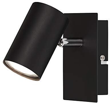 BRILONER - Wandleuchte Innen schwenkbar, Vintage, GU10 Fassung, max. 40 Watt, Wandlampe innen, Wandstrahler, Wandlicht, Wandbeleuchtung, Schlafzimmer, Deckenstrahler, 12x8x12,3 cm, Schwarz