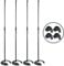 4x Thor MS002 Round Base Microphone Stackable Stand Black Retro Mic Stand