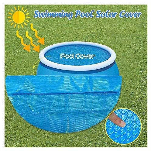 HOXMOMA Pool Solar Cover Round, Swimming Pool Cover Bubble Wrap UV Protection for Frame Pool or Inflatable Pool, Hot Tub Cover, Round Pool Insulation Film Keep Water Warm,Blue,1.83m/6ft