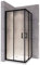 LANABLACK Cabine douche noire H 180 cm porte coulissante transparente 70 x 90 cm
