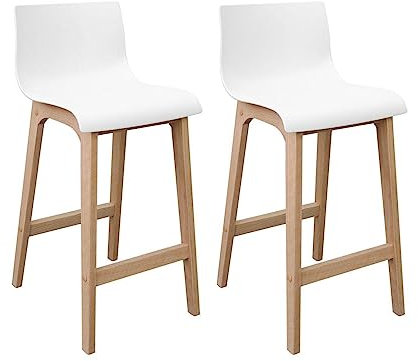 MOB-IN Lot de tabourets de Bar en chêne 65cm Tanna
