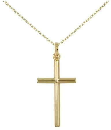 L'Atelier d'Azur Medaille – Kreuz Gelbgold – Damen oder Kinder – Kette inklusive, Gold Messing
