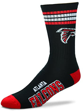 For Bare Feet NFL Stripe Team Sock Socks (43-48, Atlanta Falcons)