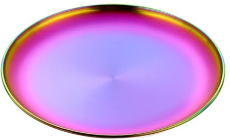 Buyer Star Plateau de rangement rond arc-en-ciel de 30 cm en acier inoxydable - Plateau de service décoratif pour bijoux, bougies