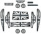 CHFXFL Mini Cooper R56-R60 F56-F55 F54 F60 Cup Coaster Water Coaster Door Groove Mat Decoration Accessories Countryman Car Cup Holder Anti-Skid Storage Mat