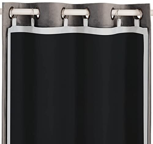 Melodieux Blackout Lining for Eyelet Curtains, 3 Pass Thermal Linings Black 46x54, 2 Pack