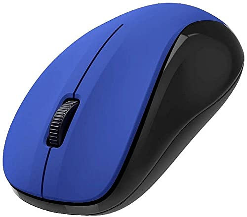Hama Funkmaus kabellos (3 Tasten, 2,4GHz, 1200dpi, optische Maus kabellos, wireless, Computermaus, für Laptop/PC/Notebook, geräuschlos, Batterie, für Rechtshänder, für Linkshänder, USB-Empfänger) blau