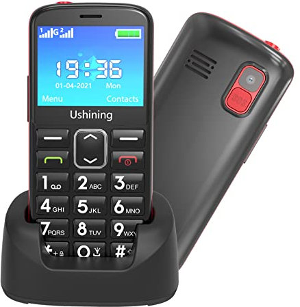 CHAKEYAKE Big Button Mobile Phone for Elderly Easy to Use Basic Cell Phone Dual Sim Free Unlocked Senior Phone with SOS Emergency Button, Charging Dock, Hearing Aid Compatible BK