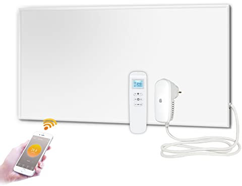 EVOKOR Infrarotheizung 700W, WiFi Thermostat mit Fernbedienung, Infrarot Heizung mit Überhitzungsschutz, Heizplatte Heizkörper Heizpaneel, Wandheizung, Elektroheizung Energiesparend-1220 * 620mm