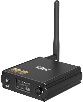 1Mii Hi-Res Bluetooth Receiver for HiFi Home Stereo, LDAC Bluetooth 5.1 Audio Adapter Audiophile DAC aptX HD for AV Receiver/Amplifier, OLED Display EQ Mode