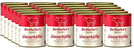 Barkhofen Tiernahrung Nassfutter für Ihren Hund 24x 800g – Hundefutter nass & getreidefrei mit Wasserbüffel - Hunde Futter in Dosen ohne Getreide