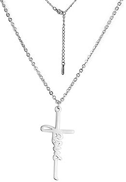 VASSAGO Glaube Kreuz Halskette für Frauen Jesus Kreuz Anhänger Halskette für Männer Frauen Christliche Religiöse Schmuck Geschenke (Splitter)