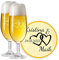 LALALO Leonardo Hochzeit Bierglas Geschenk-Set (2 St.) graviert, Biertulpe/Pilstulpe mit Gravur personalisiert als Hochzeitsgeschenk, Hochzeitstag, Standesamt (Herzharmonie)