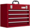 DURHAND 4 Drawer Tool Chest, Lockable Metal Tool Box with Ball Bearing Runners, Portable Toolbox, 510mm x 220mm x 395mm, Red