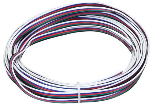 sourcing map 26 Gauge 5 Conductor Electrical Wire Tinned Copper Cable 25FT Flexible Stranded Hook-up Wire for LED Strips Lamps Residential Wiring Car Circuit