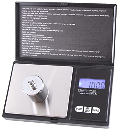 Mini-Waage, Digitale Taschenwaage, Präzisions-Taschenwaage Mit 100 G Kalibriergewicht, 200 G X 0,01 G, Digitale Grammwaage, Kleine Lebensmittel-/Schmuckwaage, Unzen/Körnerwaage Mit Hintergrundbeleucht