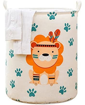 Wäschekorb, Faltbar, Für Kleidung, Spielzeug, Kleinigkeiten, Korb Für Zuhause, Toilette, Badezimmer, Aufbewahrungseimer, Wäschekorb, 100 L, Löwe