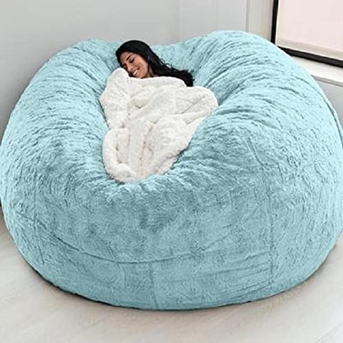 GMDNS Big Bean Bag Sofa Puff No Filler Bodensitz Futon Lazy Sofa Bed Couch Tatami Bequemer Lounge Chair,Himmelblau