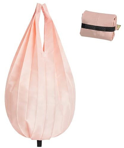 Veki Sac de Courses Pliable, Sac à Provisions Réutilisable, Grand Sac Tote Bag, Sac à Main Léger en Nylon, Sacs d'épicerie Écologique, Sac Fourre-Tout pour Shopping, Pique-Nique, Voyage (Rose)
