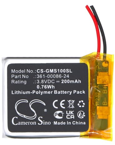 TCTK Akku 200mAh Kompatibel mit [Garmin] Instinct Solar GPS Ersetzt 361-00086-24