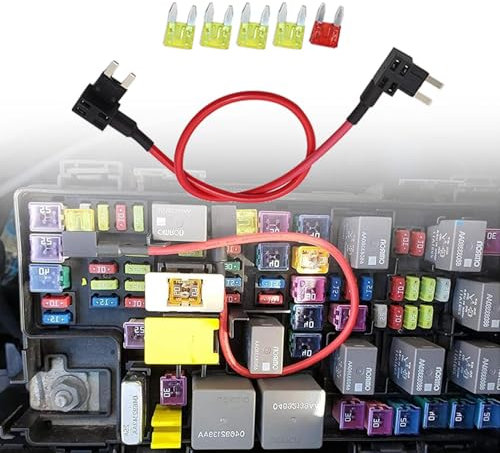 MACHSWON ​CBWPR091AA TIPM Bypass Cable, Fuse Holder Fuse Adapter,Repair Fuel Pump Relay Bypass Cable Compatible with Dodge Ram 1500 2500 3500 Je-ep Ch-ry-sler VW 2007-2016, 14AWG Wire/20AMPs