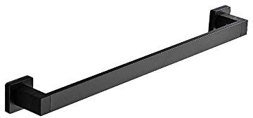 Barre porte-serviettes moderne en acier inoxydable noir mat à fixation murale carrée pour salle de bain 100 cm