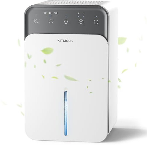 Deshumidificador Electrico, Deshumidificador Pequeño Silencioso Baño, Deshumificadores de Humedad, Dehumidifier for Home, Temporizador de 10 Horas Pantalla LED 7 Colores de Luz Modo de Suspensión