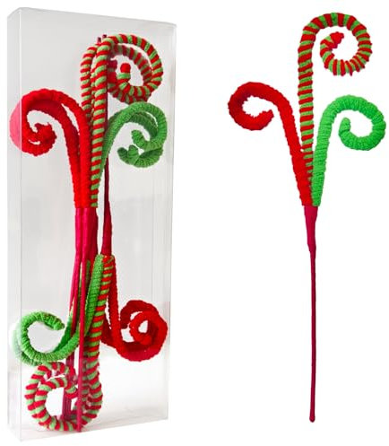 Candy Cane Grinchs Christmas Decorations, 6 Pcs Limo Green Christmas Tree Picks, 17 Inch Red and Green Christmas Ornaments for Christmas Tree Topper Filler, Big Large Candyland Xmas Decorations