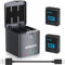 SANOOV Hero 13 Kit caricabatteria 2X 2100mAh batteria e tipo C caricabatteria a 3 canali per Hero 13 Black (completamente compatibile con l'originale)