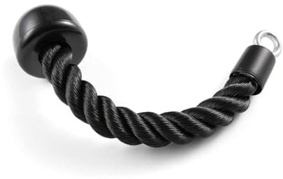 Phoenix Fitness Cable Machine Attachments - Heavy-Duty Pulley Machine Exercise Handles, Lat Pull Down Bars, Rope Attachments or Ankle Straps for Home Gym Workout - Black, Single Tricep Rope