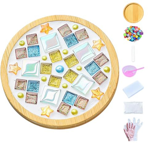 Glasmosaik-Sets für Erwachsene, Untersetzer-Mosaik-Bastelsets | Glasmosaikfliesen Untersetzer,Dekorative Untersetzer-Mosaik-Sets, Mosaik-Bastel-Untersetzer-Herstellungsset, Tassenuntersetzer, Mosaik-K