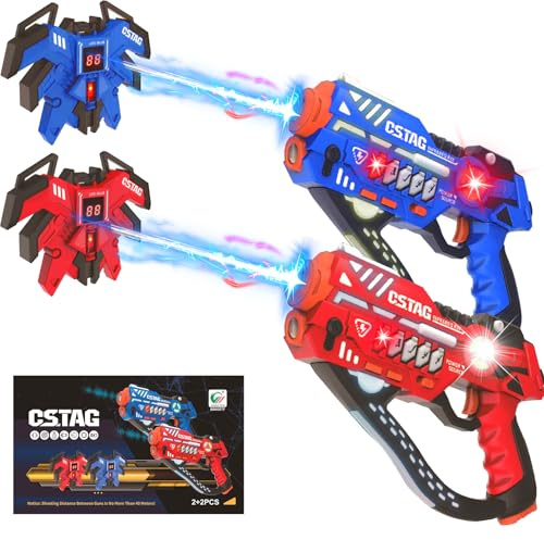 OBEST Laser Tag Set Kinder,aufladbar Lasertag Gun mit Weste-anzeige, schießspiel Pistole Kinder für 2 Spieler Innen und Außen Kinderkampfspiele,Spielzeug Jungen für 7 8 9 10 Jahre