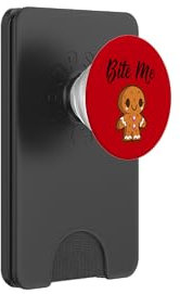 Gingerbread Man Christmas Bite Me Festa umoristica PopSockets PopWallet per MagSafe