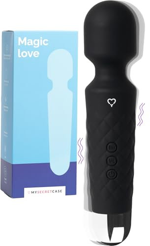 MySecretCase Vibratoreper Donna Professionale - Massaggiatore Magic Wand per Donne, Vibratore Massaggio Muscolare, Sextoys Per Coppia Morbido e Piccolo, Vibratoriper Coppie in Silicone (Nero)