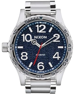 Nixon 51-30 Armbanduhr für Herren in der Farbe Silber mit Armband aus Edelstahl, Wasserdichtigkeit: 30 bar, Gehäusedurchmesser: 51 mm, A1246-5245-00