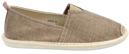 Espadrillas Uomo Scarpe da Barca in Tela e Corda Kakhi Fondo Interno Memory e Suola Esterna in Paglia (43 EU)