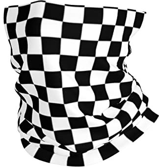 Cache-Cou Motif À Carreaux Noir Et Blanc Couvre-Chef UV Résistant Décoration Faciale Séchage Rapide Balaclava pour Jogging Course À Pied Randonnée
