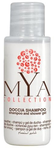 Shampoo doccia Flacone 30 ml Mya Collection, Conf. da 140 pz Bagnodoccia Bianco Linea Cortesia Hotel
